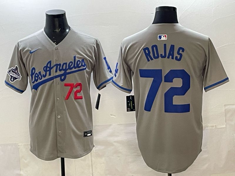 Men 2025 Los Angeles Dodgers #72 Rojas Grey Game Nike MLB Jersey style 009->los angeles dodgers->MLB Jersey